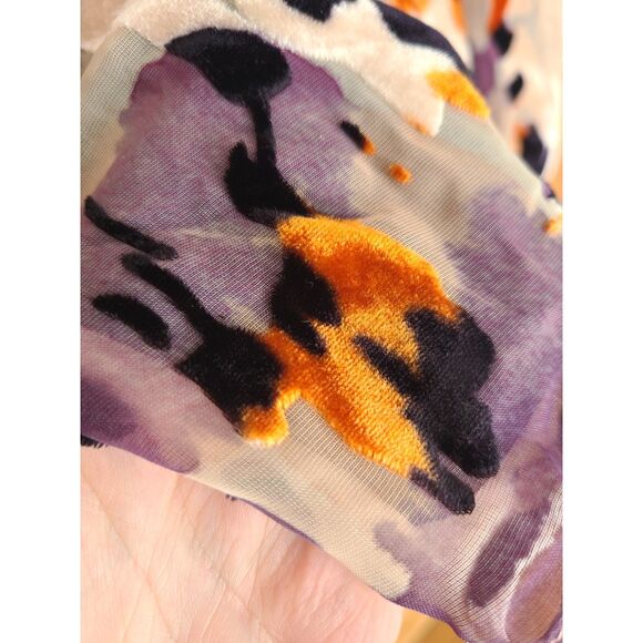 Cabi Burnout Velvet Mini Slip Dress MEDIUM Moody Floral Festival Cocktail Artsy - Picture 7 of 8